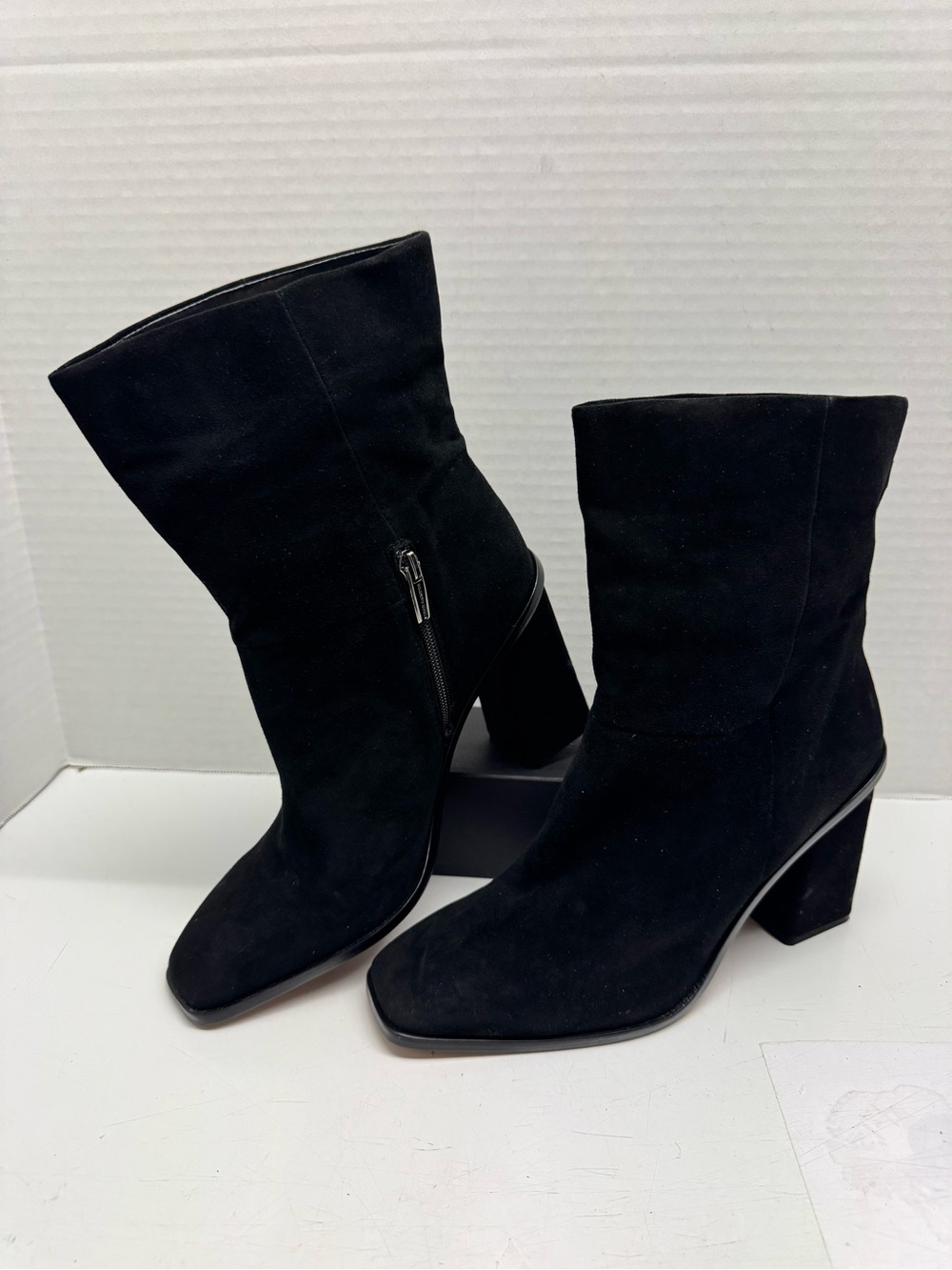 Vince Camuto Suede Ankle Boots — Dantania Black 9M
